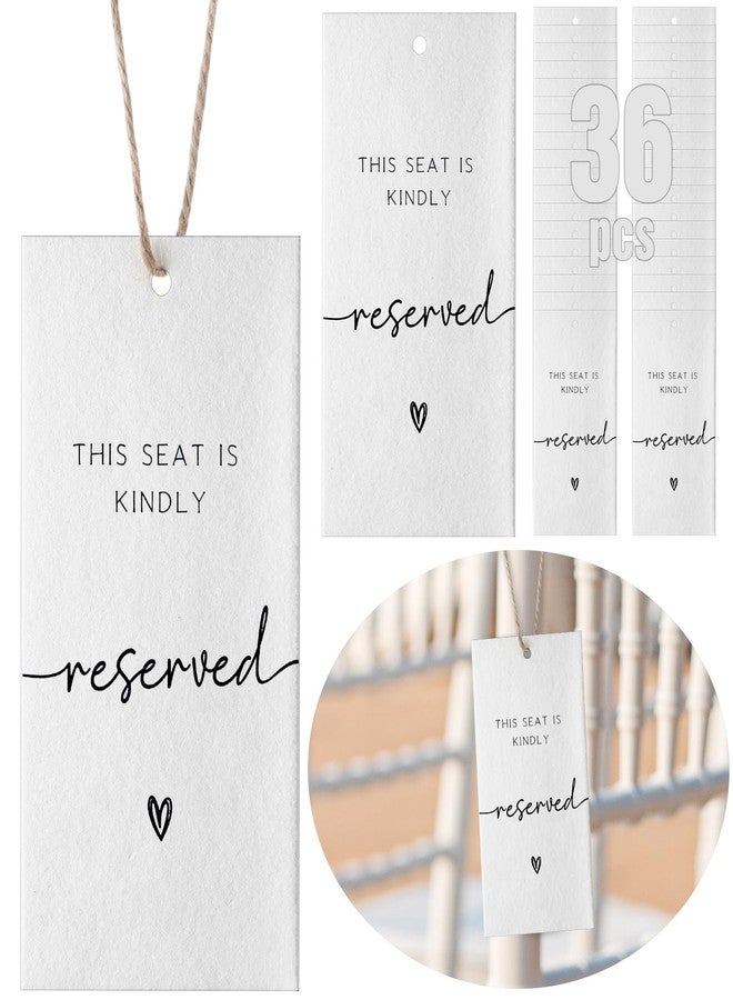 Watersay 36 Pcs Reserved Seating Chair Signs for Wedding Ceremony Reserved Seat Sign Hanging for Important Events Church Pews Chair and Restaurant(White) - Image 1